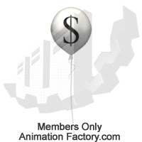 American dollar symbol on floating balloon