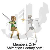 Elf girl fighting skeleton with sword