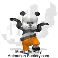 Funny karate panda kicking