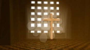 Royalty Free HD Video Clip of a Cross in a Sanctuary