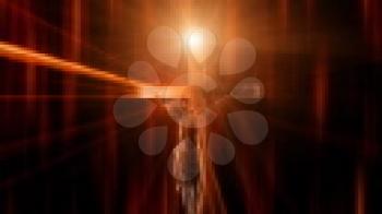 Royalty Free HD Video Clip of a Light Shining on Jesus on the Cross