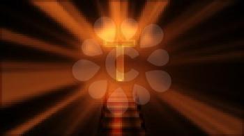 Royalty Free HD Video Clip of a Shining Light Behind a Cross