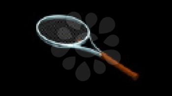 Royalty Free Video of a Rotating Tennis Racket
