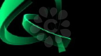 Royalty Free Video of Swirling Green Ribbons