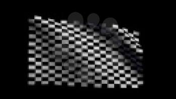Royalty Free Video of a Rippling Checkered Flag