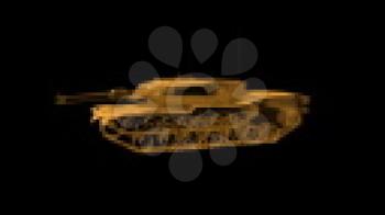 Royalty Free Video of a Rotating Military Tank