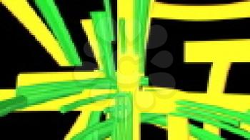 Royalty Free Video of a Yellow and Green Abstract Pattern
