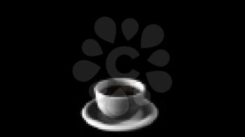 Royalty Free Video of a Steaming Cup of Coffee