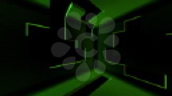 Royalty Free Video of an Abstract Green Cubicle