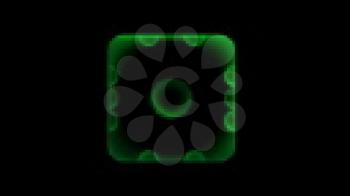 Royalty Free Video of a Spinning Green Square