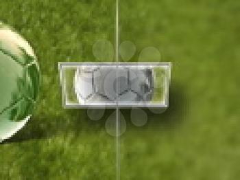 Royalty Free Video of a Soccer Ball Reflected Between Turning Frames
